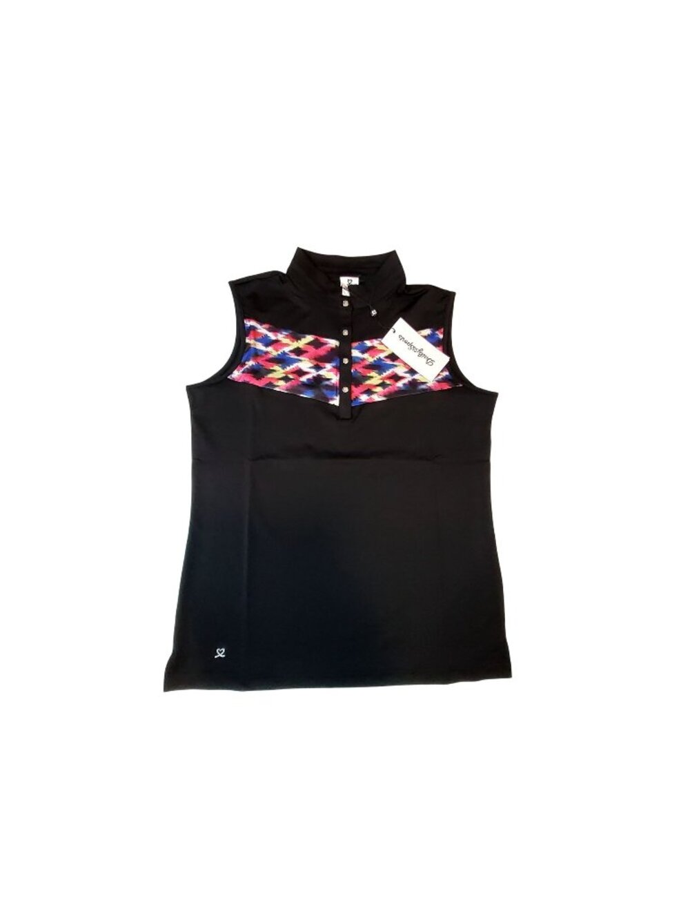Daily Sports Womens Black Sleeveless Golf Top Size L 85% Polyester &15% Elastane